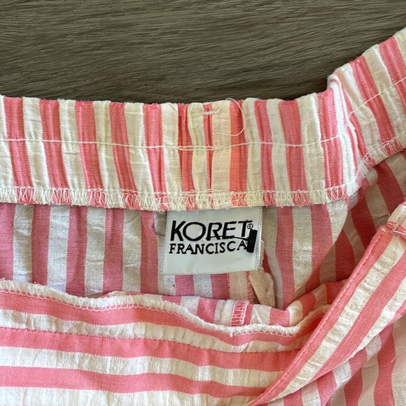 Vintage high waisted pink sear sucker shorts - Picture 3 of 3